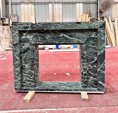 Encadrement de cheminée en marbre vert Prada